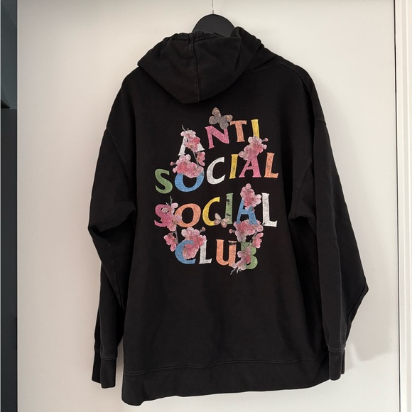 Anti Social Social Club Multicolor Black Hoodie - Picture 3 of 4